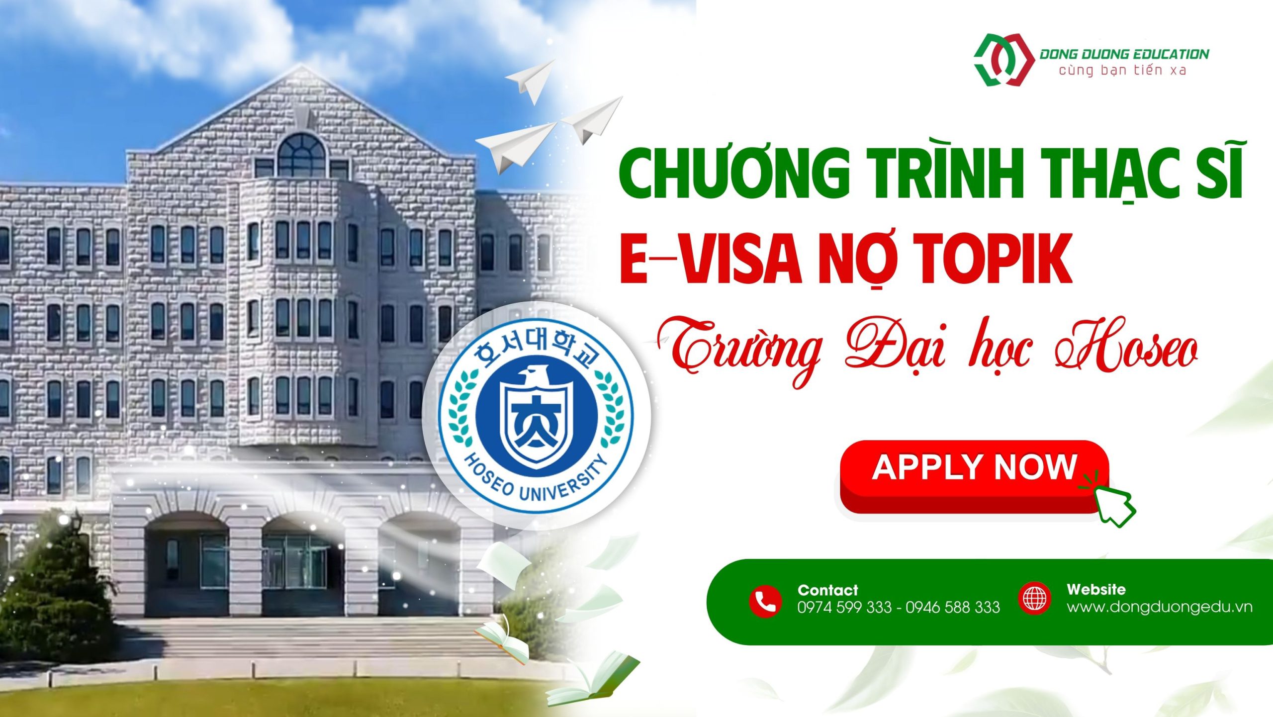 Tuyển Sinh Du Học Hàn Quốc Hệ Thạc Sĩ E-Visa Đại Học Hoseo
